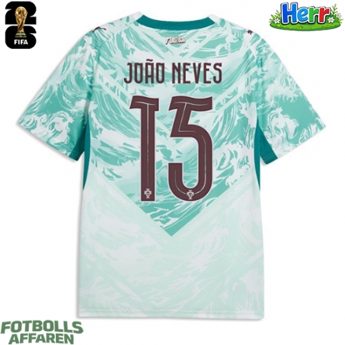 Portugal Joao Neves #15 Bortatröja VM 2026 Kortärmad